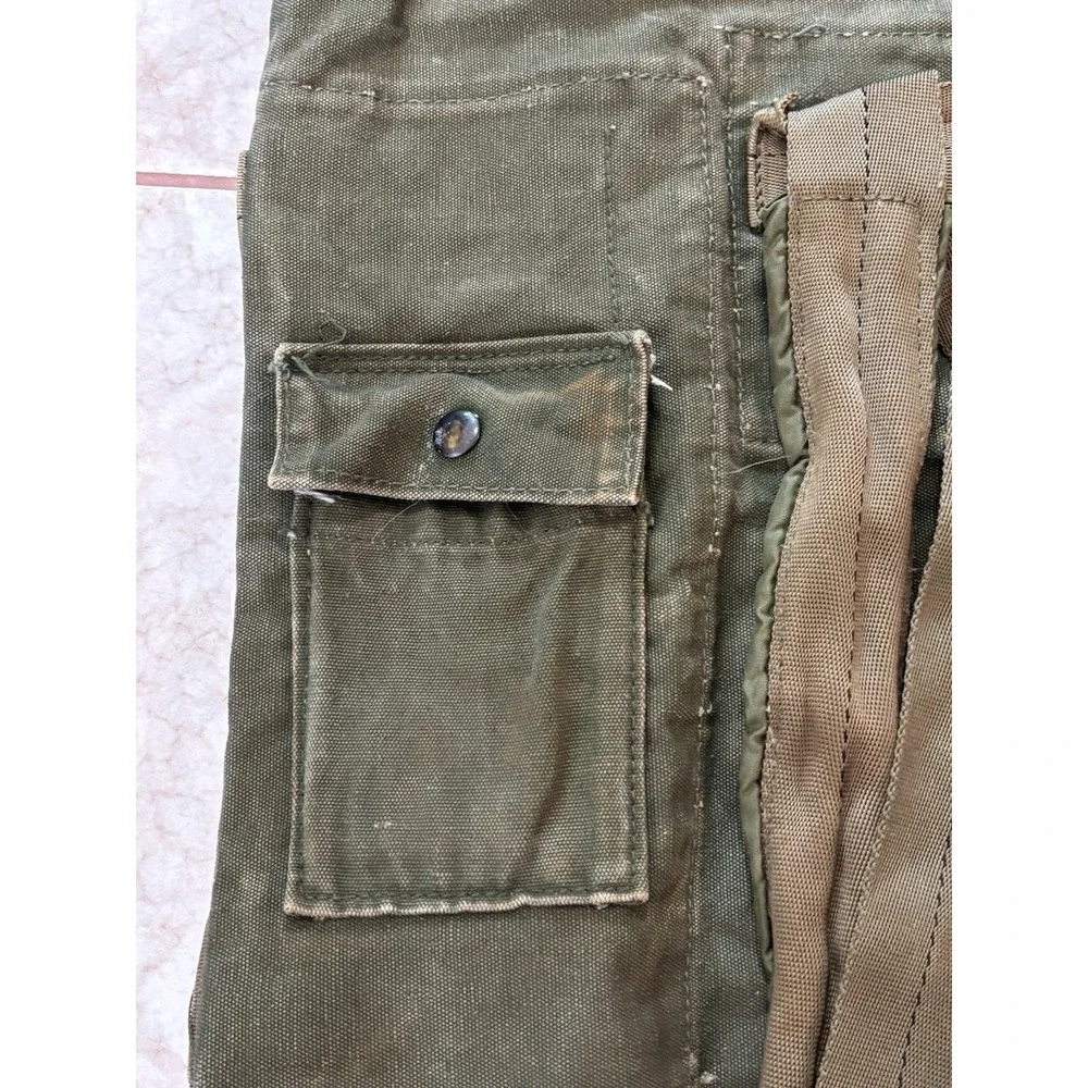 Vintage Vietnam US Military Heavy Duty Duck Cotton Canvas Duffle Bag Green